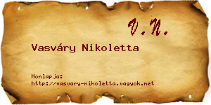 Vasváry Nikoletta névjegykártya